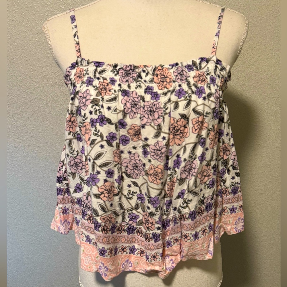 Purple floral summer top size M